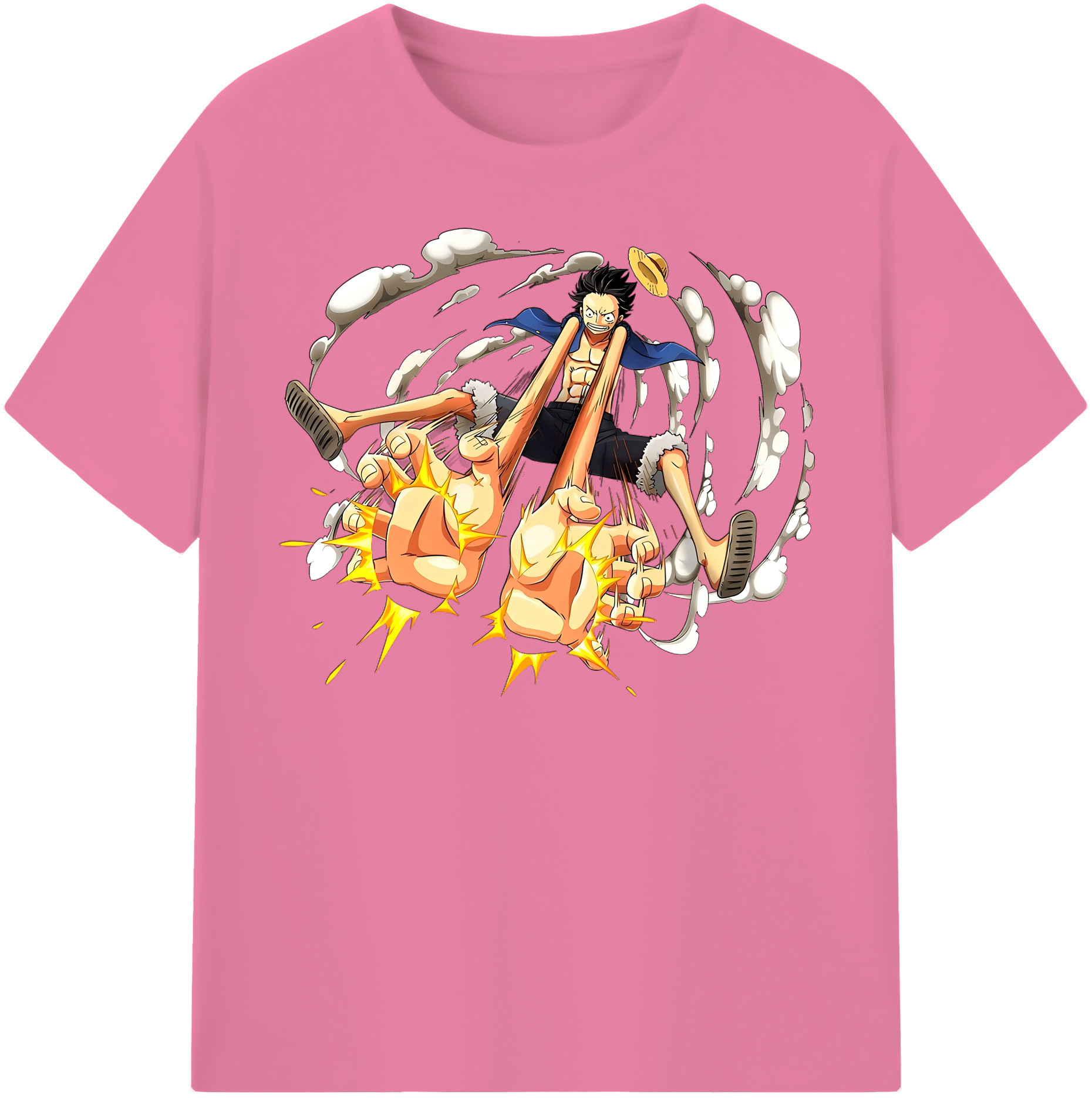 ワンピース モンキー・D・ルフィ ONE PIECE Monkey D. Luffy 綿100％半袖Tシャツ（フロントプリント）